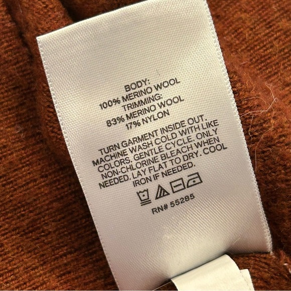 Express Men's Fall Brown Rust Sweater Merino Wool Size Large - Picture 3 of 4